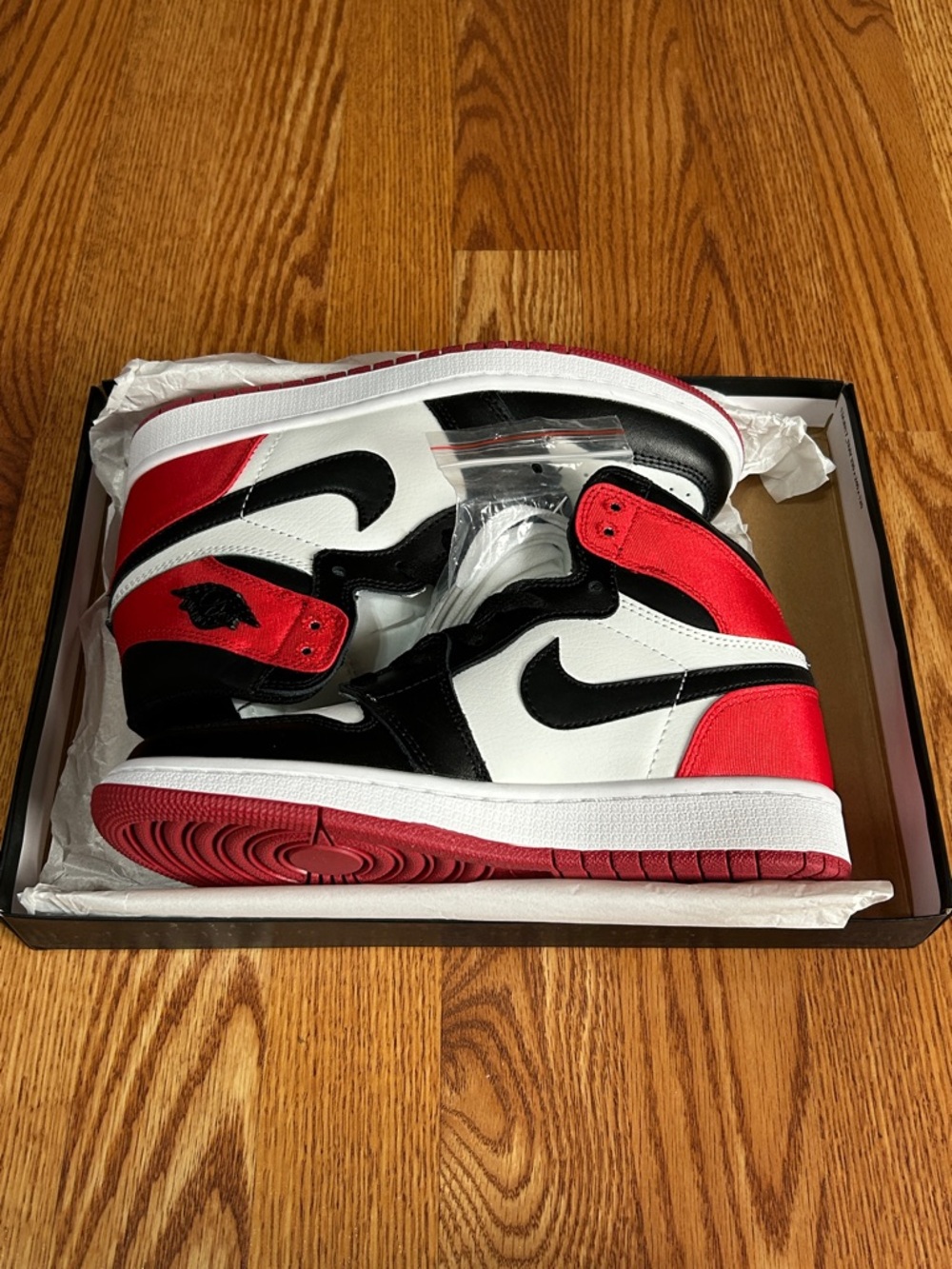 Nike High-Top Sneakers - Red, Black, White